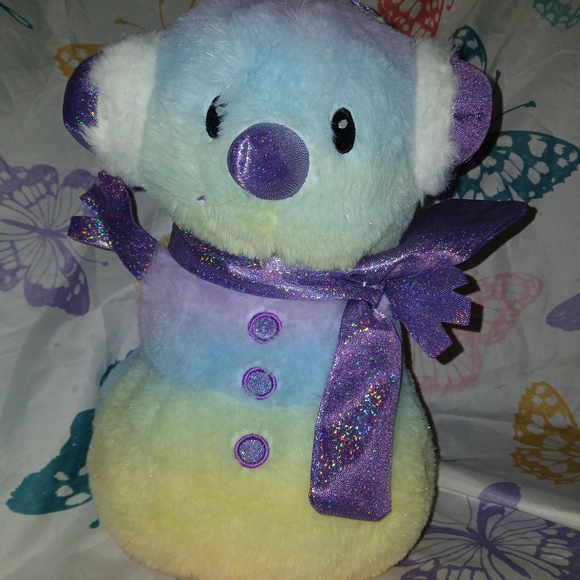 Fiesta Pastel Plush Snowman with Scarf - Picture 1 of 6